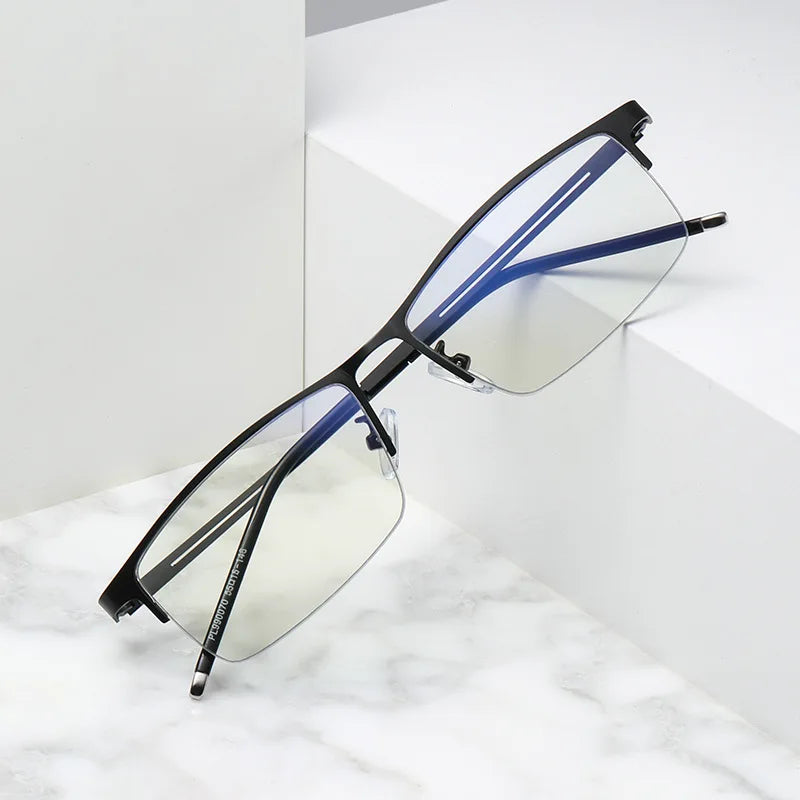 GWTNN OEM Montures Des Lunet Ultra-light Frame Photochromic Gray Half-frame Eyeglasses Frames Metal