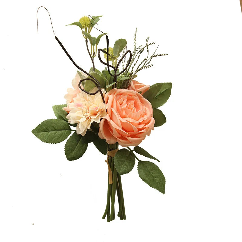 2023 Professional Home Decoration Artificial Peony Dahlia Flowers Bouquet for Wedding