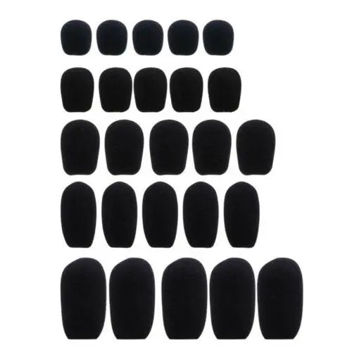Black Microphone Headset Foam Sponge Windscreen Mic Cover 6 Sizes