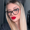 Computer Lady Cat Eye Glasses TR90 Metal Frame Anti Blue Light Glasses Blue Blocking Blocker Eyeglasses Optical Frames
