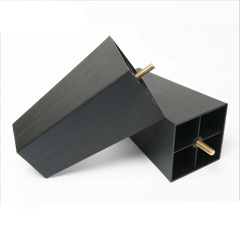 Plastic Furniture Legs Square Couch Legs Black Sofa Legs Mid Century Furniture Feet M8 for Cabinet Desk Table Sofa