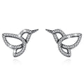 Merryshine Women's Trendy 925 Sterling Silver Cubic Zirconia Humming Bird Stud Earrings for Wedding Engagement or Gift