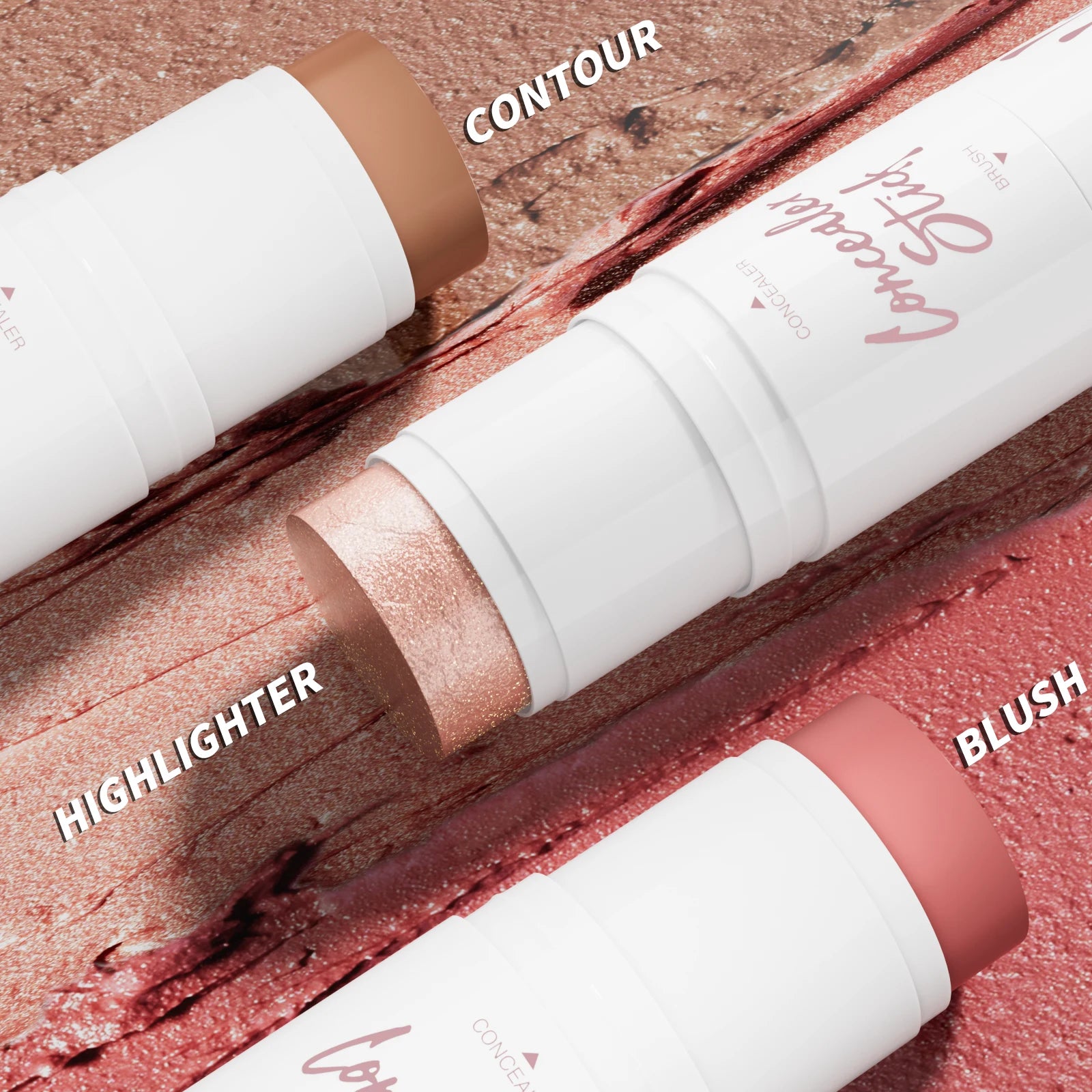 Private Label 9-color Sponge Blush Stick Velvet Silky Lightweight Delicate Durable Waterproof Natural Look Blush Stick