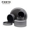 FORET Joyeria Custom logo Velvet Inside High-end Gray Bulk Pu Leather Fancy Luxury Jewellery Boxes Jewelry Necklace Box