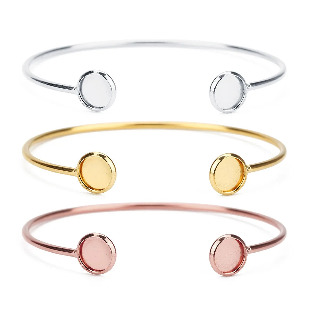 2025 Best-selling Artificial Jewellery Making Stainless Steel Round Bracelet Bottom Base DIY Handmade Accessories