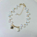 Classic Popular Baroque Love Luck Slap & Snap Gold Plated AAA Freshwater Pearl Bracelet 6-7mm Natural Petal for Girls' Jewelry