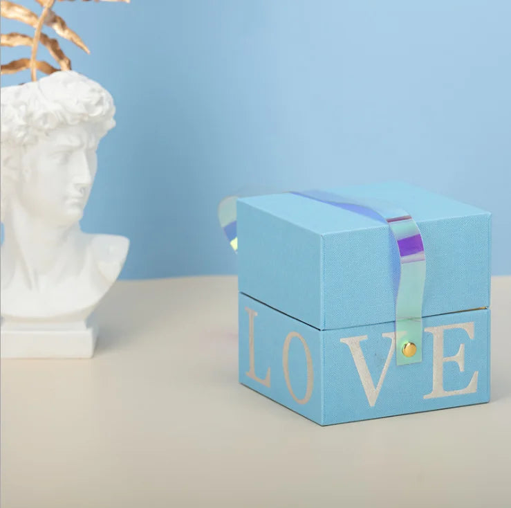 Wholesale Eco-friendly Recyclable Corrugated Board Three-dimensional Embossed Cube Rigid Gift Box Matt Lamination for Candle
