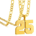 Men Hot Selling Baseball Basketball Football Team Number 1-99 Pendant Necklaces Stainless Steel Jewelry