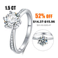 Abiding Jewelry Customized Jewellery Wholesale Silver Ring 925 Elegan 1.5CT Moissanite Silver Ring