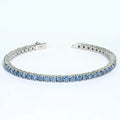 Wholesale 925 Silver Round Shape Royal Blue Color Mossanite Diamond Tennis Bracelet Fashion Jewelry for Party for Wedding