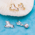 E010921 S925 Pearl Earring 925 Sterling Silver DIY 7-8mm Natural Freshwater Pearl Stud Earring for Women