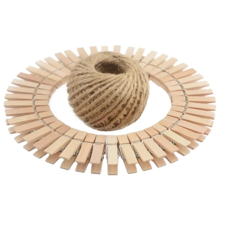 Tailai Natural Wooden Clothespins Mini Photo Paper Peg Pin Graft Clips Pictures Strings s Pins Art Craft Photo Hanging Clips.
