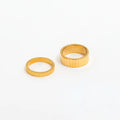 Fenny 18K Gold Plated Wholesale Minimalist Versatile Gear Pave Fold Wear Stainless Steel Finger Ring Trendy for Women