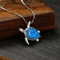 GT 2022 Tik Tok Logotipo Necklace Blue Imitation Opal Turtle Pendent Cheap Price Sea Turtle Necklace for Sea Life Museum