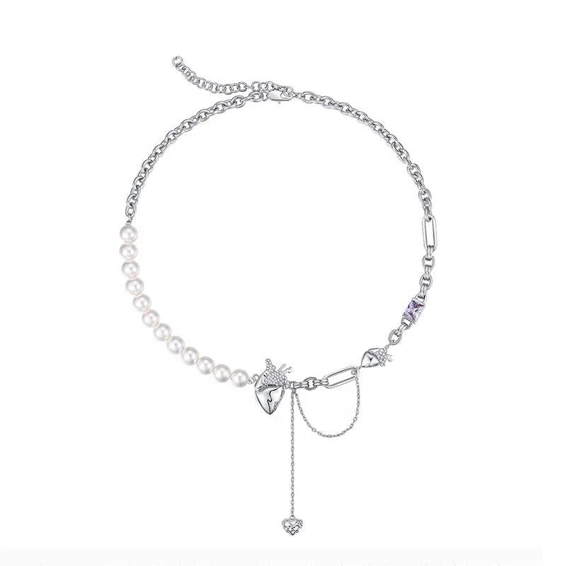 Heart Pendant Animal Fish Charm Jewelry  Shell Pearl Beads Splice Paper Clip Psj Brass Rhodium Plated Amethyst Emerald Necklaces
