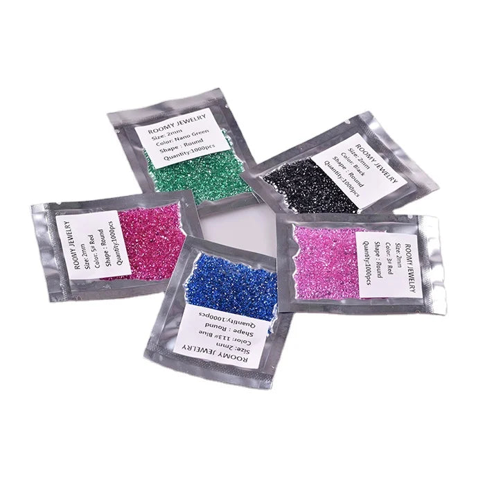 In Stock for Sell 1000pcs/bag Small Size Gemstone Pink Blue Synthetic Spinel Rough Green Nano Black Spinel  Beads