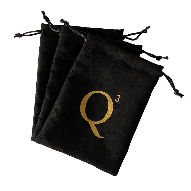 Custom Brand Logo 13*18cm Black Massager Storage Pouches Drawstring Suede Sex Toys Bags for Adults