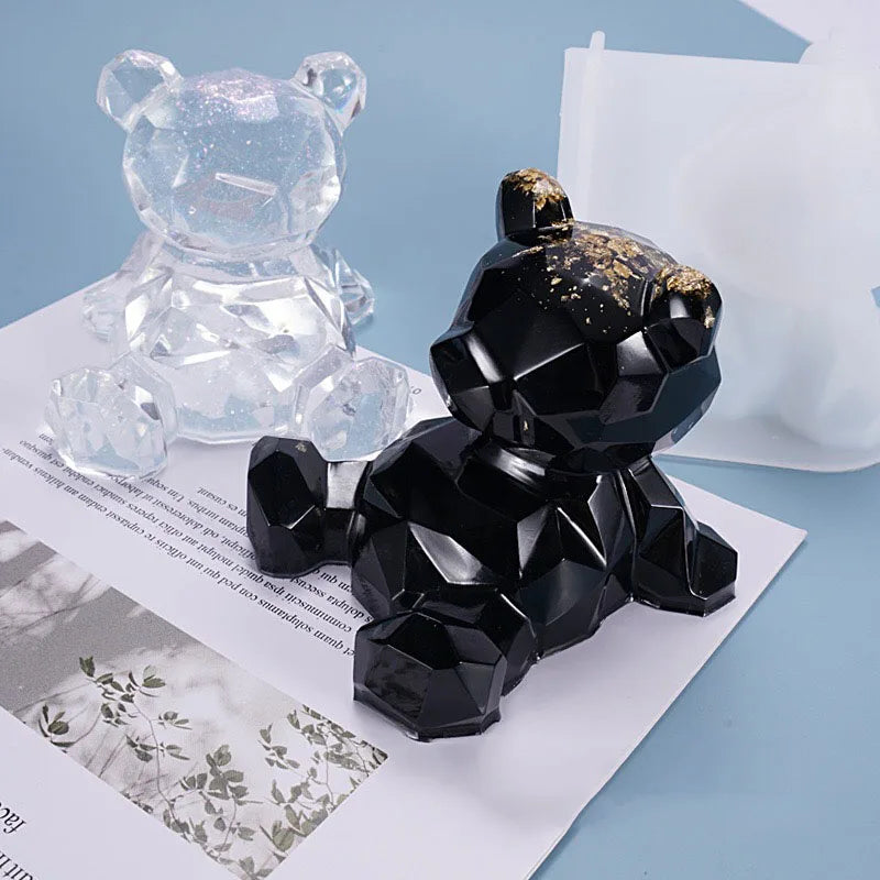 Early Riser Geometric Solid Bear Silicone Mold DIY Jewelry Making Kit for Handcrafted Resin Earrings Pendants Decorative Crafts