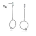 New Fashion Statement Jewelry Irregular 925 Sterling Silver Earrings With CZ  Stud Drop Circle Earrings for Women