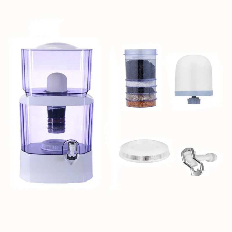Hot Sale 24-Liter Plastic Water Purifier Pot Kettle 3 Cartridges Dispenser for Household Car Outdoor Use Manual Power Source