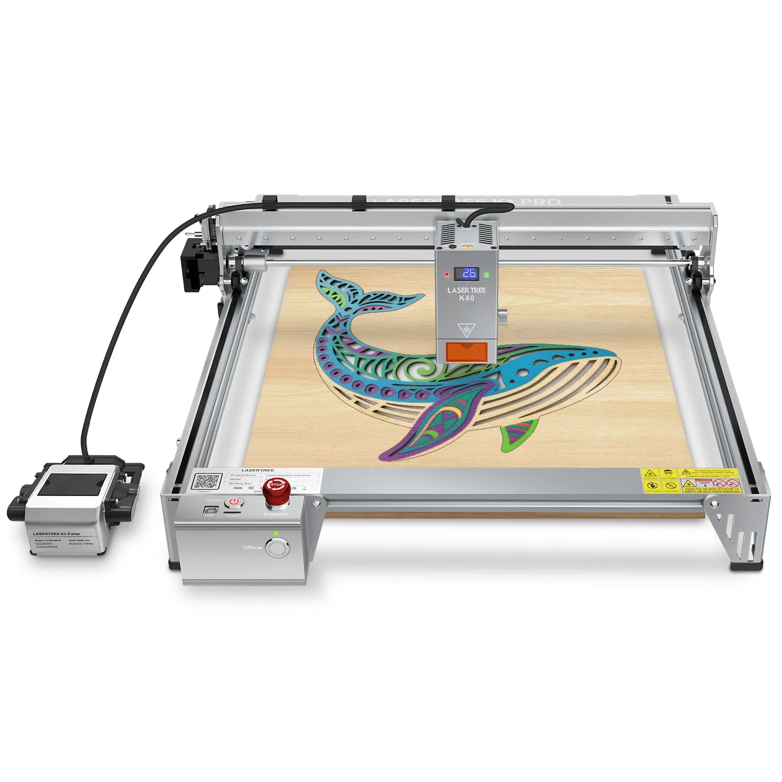 Free Shipping to US Address New K1 PRO 40W Optical Power 4040 Diode Laser Engraving Machine with Air Assist for Wood Cutting
