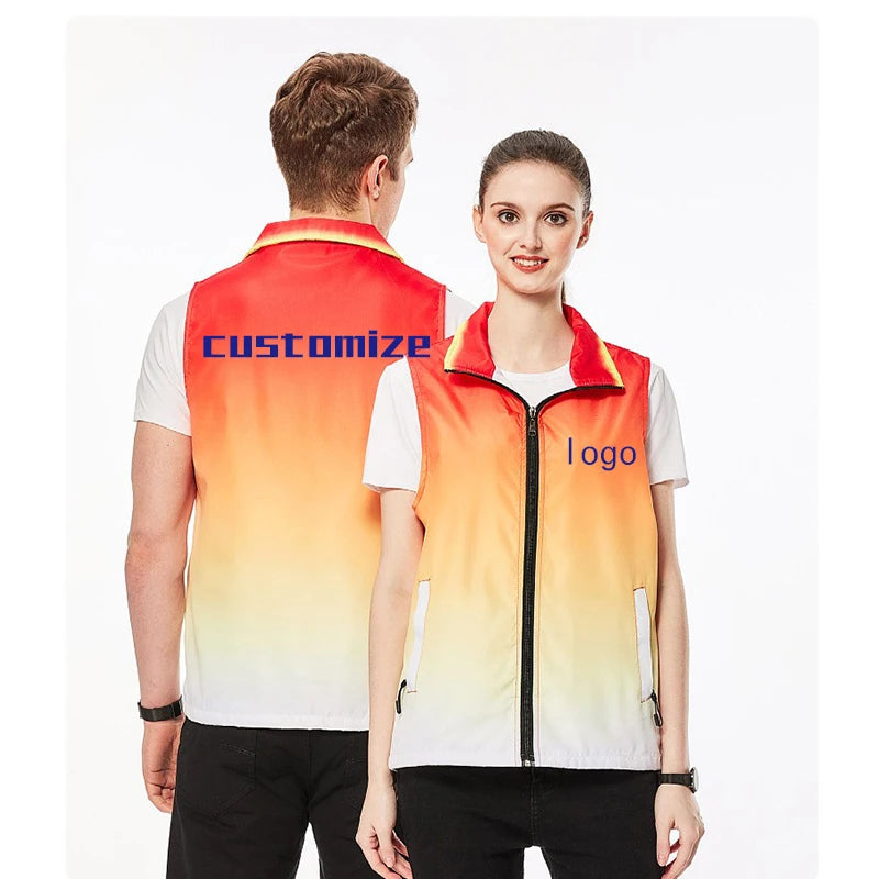 High Quality Volunteer Waistcoat Custom-made Work Wear Printing logo Vest High Quality Advertising Waistcoat