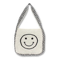 2023 Vintage Lady Women's Shoulder Tote Bag Single Fashion Designer Woven Checkered Polyester Smile Knitted Design Portable Open