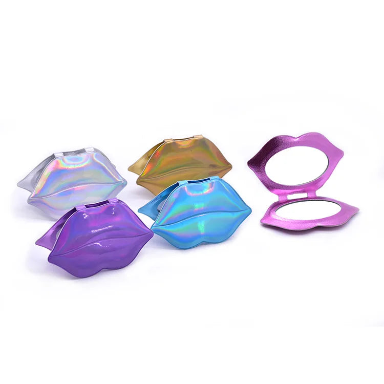 2026 Wholesale Cute Pocket Makeup Mirror Advertising Private Label Mirror Carton Lip Shape Makeup Mirror