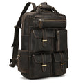 Luxury Designer Retro Fashion Crazy Horse Leather Backpack Men's Travel Bagpack Male Daypack Men Laptop Backpack for 17" PC