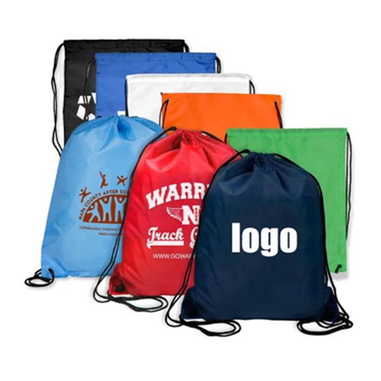 Mix Colors Custom Polyester Drawstring Bag Hiking Sport Basketball Yoga Drawstring Backpack Sports Cinch Sacks