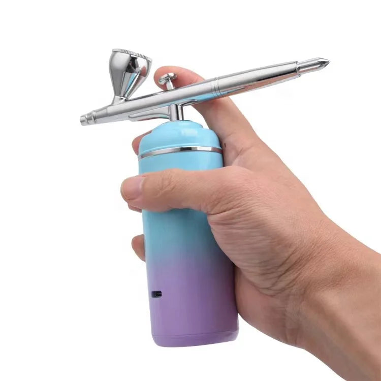 2023 Aluminum Cordless Portable Airbrush Kit Model Painting Airbrush Set with Gravity Feed New & Compressor Included