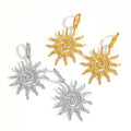 YF3907 Stainless Steel 18k Gold Plated Fashionable Waterproof Sunflower Ripple Design Non Tarnish Earrings Women