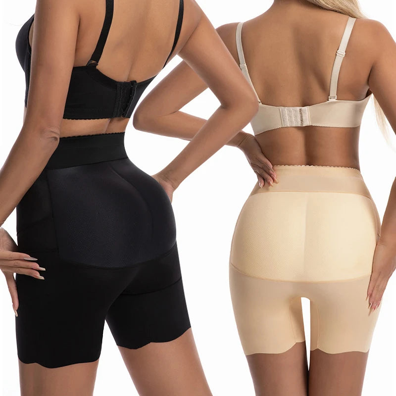 Women Seamless Hip Lifting Shaper Shorts High Waist Zipper Closure Tummy Control Shapewear Pants Body Shapewear Fake Ass