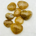 Natural Yellow Hematoid Quartz Hearts Fire Quartz Golden Crystal Heart for Healing