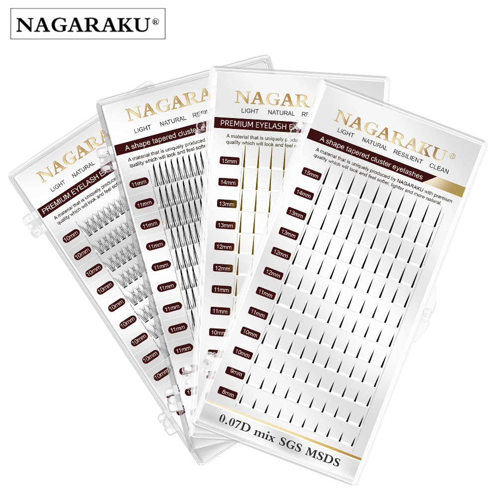 NAGARAKU Shape a  Fish Tail  Spikes Eyelash Extension Easy to Apply a Shape Lashes Natural Superroots  Mink False Eyelashes