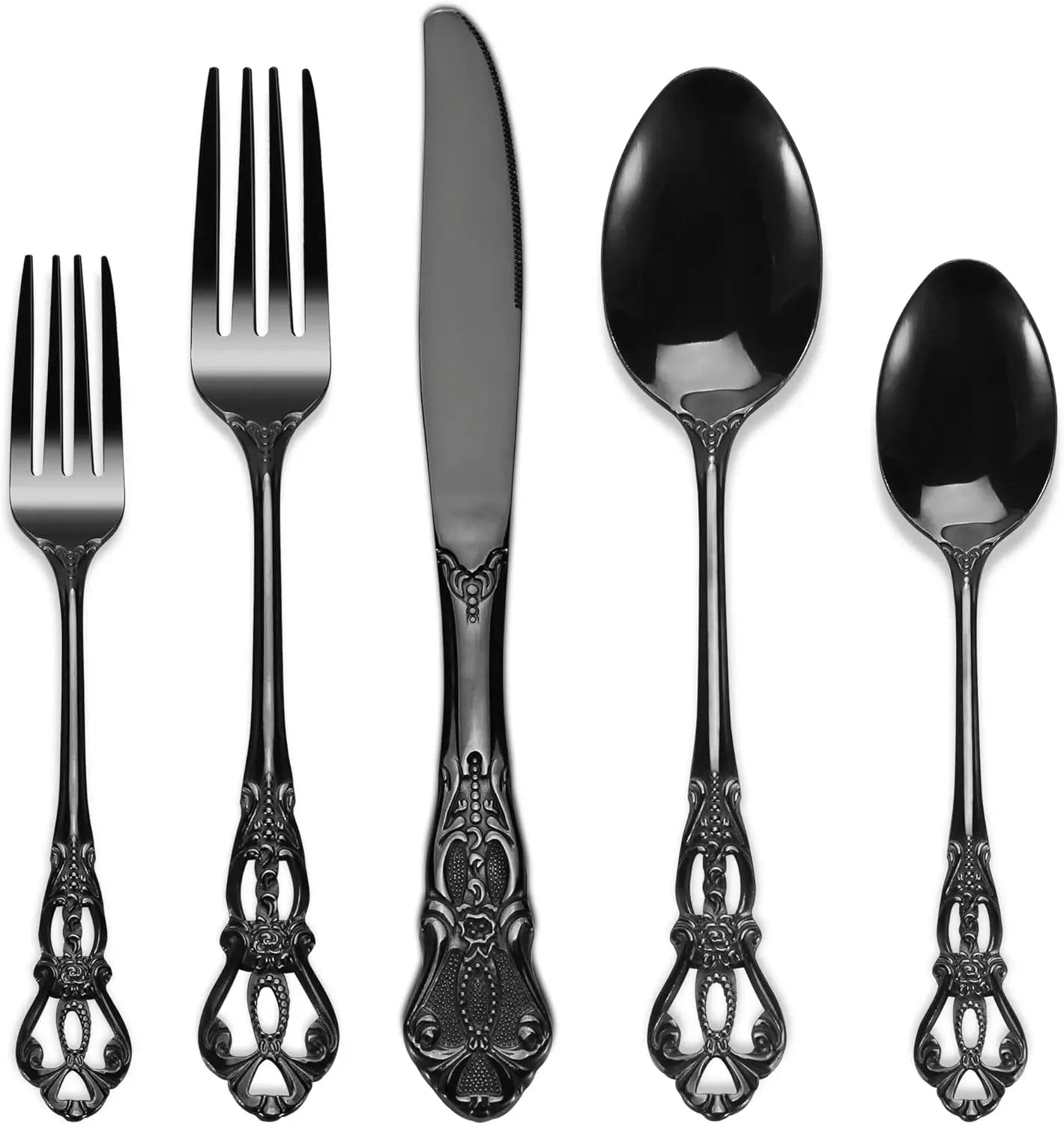 Royal 24 Luxury Silverware Set Stainless Steel Flatware  Wedding Gold Cutlery Set