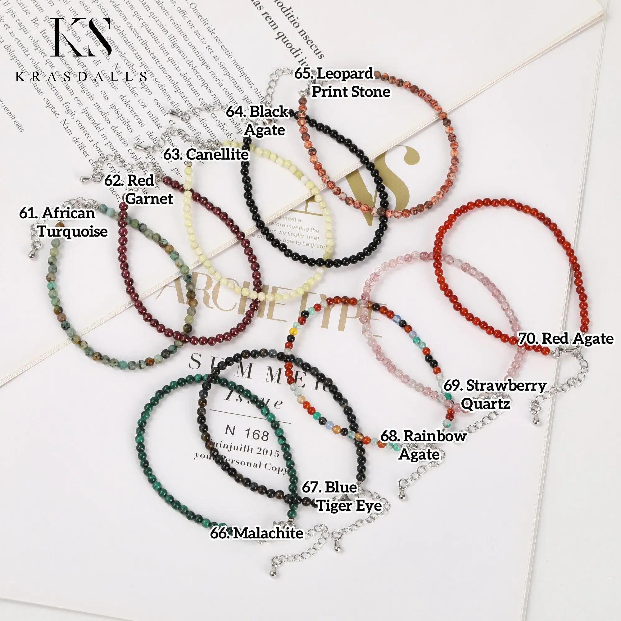 Fashion Crystal Bracelets 3mm Stone Smooth Beads Mini Beaded Bracelet Anklet Dainty Jewelry Birthday Gifts