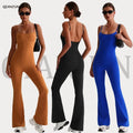 Women's Adjustable Shoulder Strap Yoga Jumpsuit Tight-Fitting One-Piece Fitness Sports Jumpsuit Bodysuit Backless Gym Bodysuit
