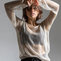 Women's Lightweight Sheer Mohair Pullover Soft Transparent Knit Sweater Premium Casual Style Front Winter Autumn Breathable Warm