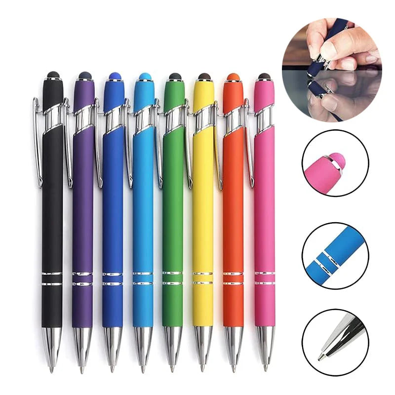 2025 Hot Sales Metal Multifunction Ball Pen with Stylus Tip Soft Touch Screen Pen 2 in 1 Custom Logo Luxury Metal Ballpoint Pens