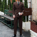 2026 British Gentleman Retro Wool Suits Set for Men Double Breasted Luxury Man Business Office Suits Set