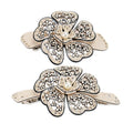 New Hollow Camellia Hair Clips with Rhinestones and Pearl Big Size 11cm Cellulose Acetate Hair Barrette Clip