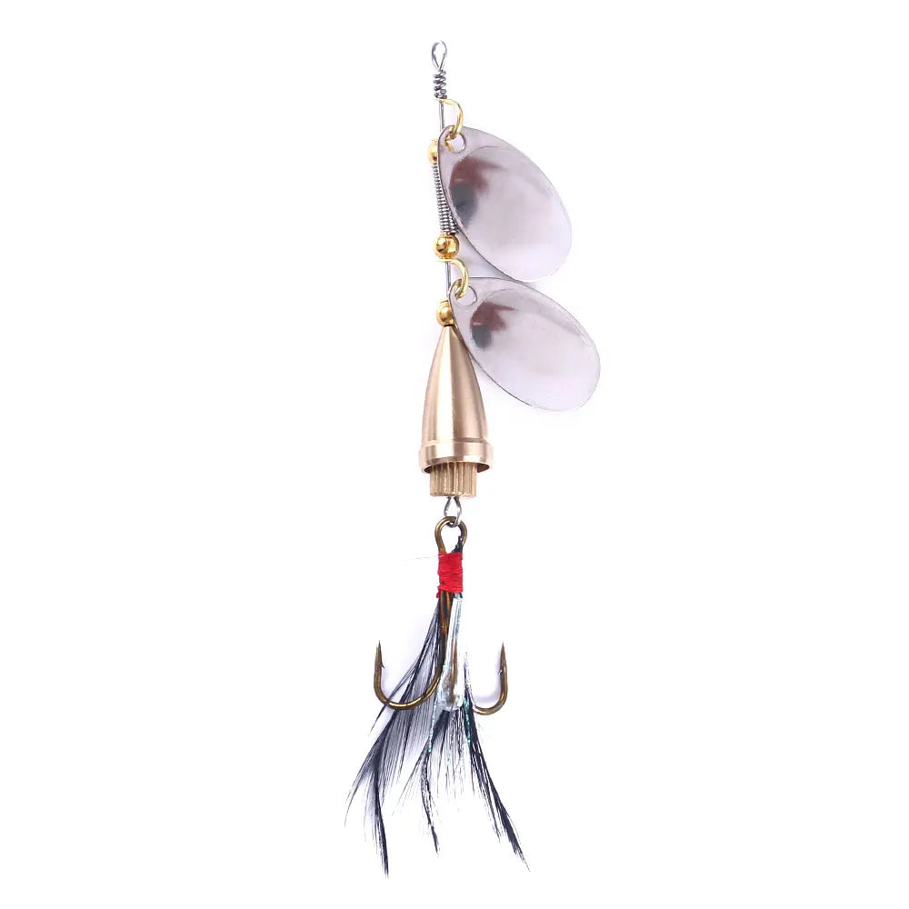 8.8CM 10.7G Artificial Pesca Fishing Lures Peche Composite Sequins Spinner Spoon With Treble Hook