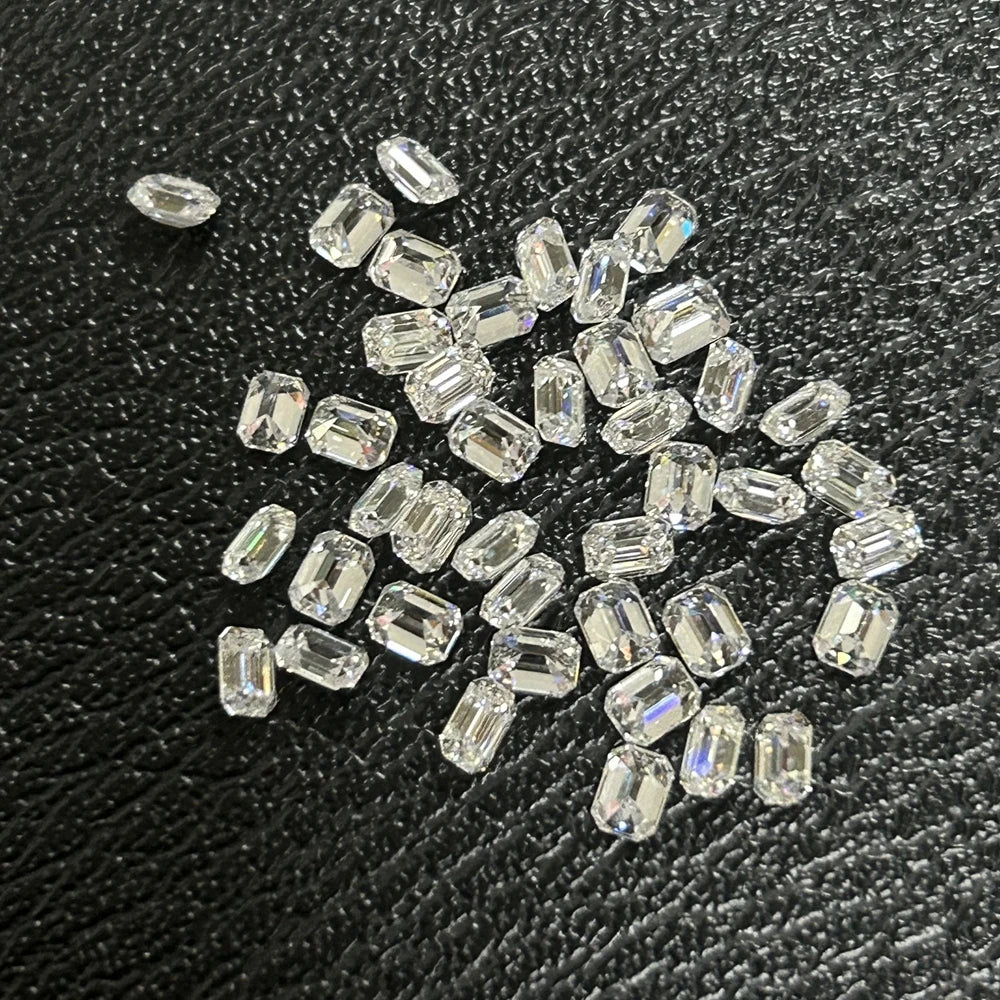 Small Size DEF VS Lab Grown HPHT Emerald Cut 2x3mm to 4x6mm Loose Diamonds Per Carat Price