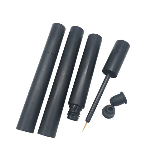 Aluminum Eyeliner Tube Matt Black Metallic High Grade Round 5ML Empty Eyelashes Serum Eyeliner Glue Packaging Container Bottle