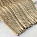Factory Wholesale Cuticle Aligned Genius Weft Hair Extensions 100% European Human Hair Weft Extension Double Drawn Remy Micro