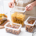 Plastic Transparent Rectangle Stackable Large Airtight Food Storage Containers 3 Pcs Set Sealed Lid for Giveaways Minimalist