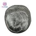 FURINA Hot Selling Healthy Human Grey Hair Mens Toupee Hair Piece K MONO PU 8*10 Color 1B80H Toupee for Men