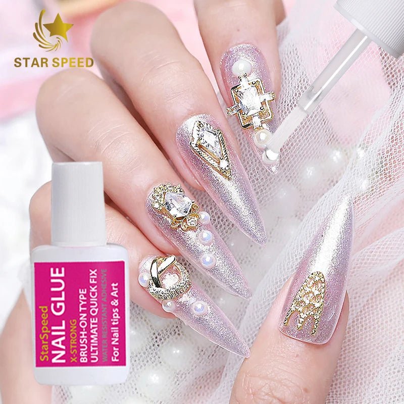Star Speed Strong 15g Nail Glue Bonding Easy Removal Adhesive Nail Art Glue With Brush on Strong  Acrylic  Brush on Nail Glue