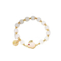 AA016200 Beads Jade Rabbit Bracelet Adjustable Weave Rope Bracelets Light Green Jade Lucky Rabbit Bracelet